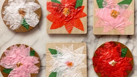 coasters with flowers