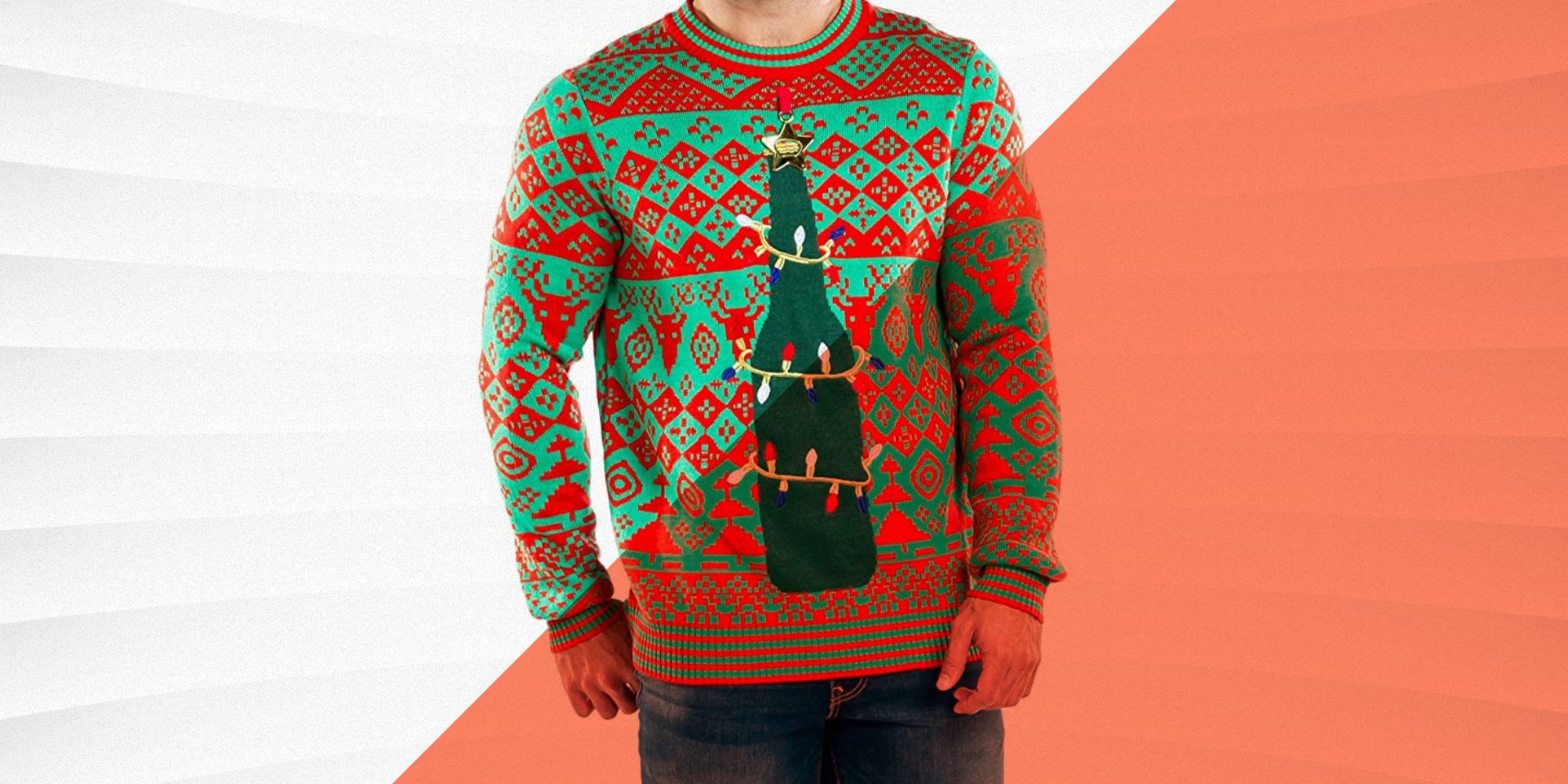 MyFav Men's Ugly Christmas Sweater Holiday Party Knitted Pullover Xmas Sweater 