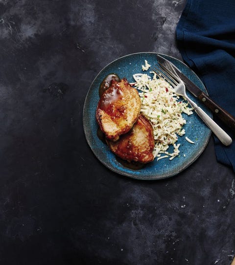 pork chops with celery root and apple slaw recipe