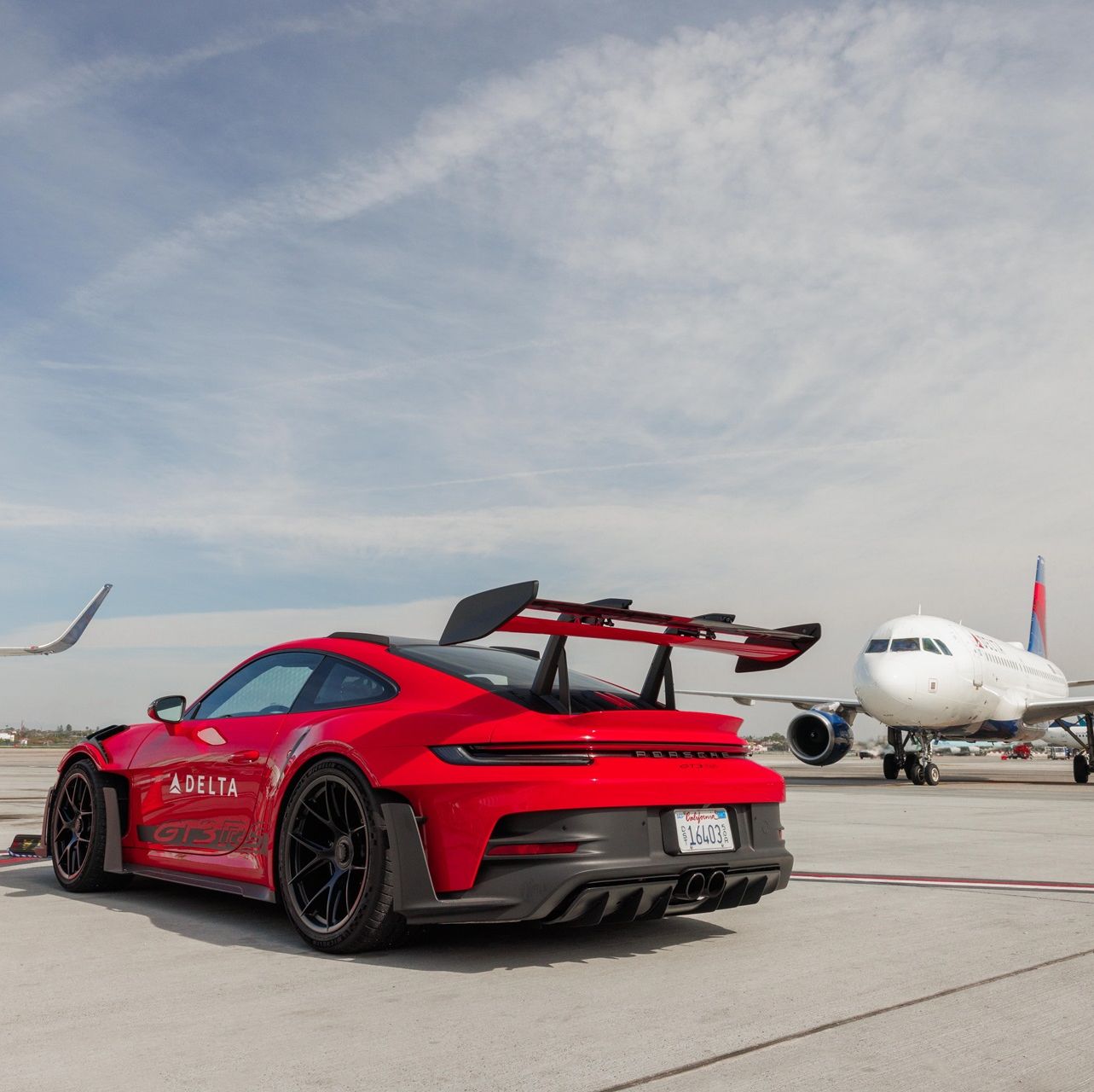 Delta Is Surprising Flyers with Flight Transfers in a Porsche 911 GT3 RS at LAX