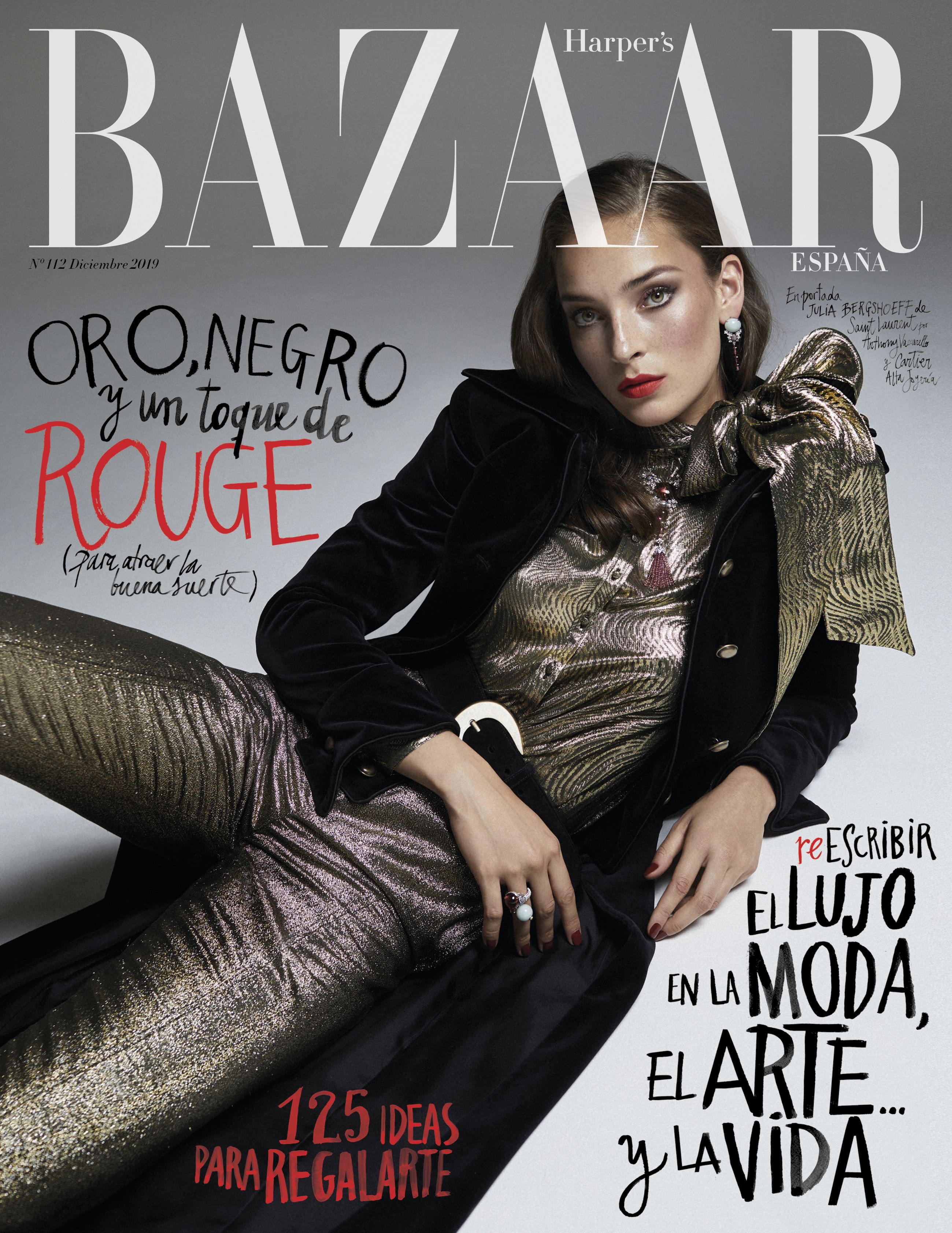 Julia Bergshoeff, portada de diciembre de Harper's Bazaar
