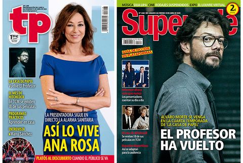 Portadas TP y Supertele. Ana Rosa Quintana y la cuarta temporada de 'La casa de papel'.