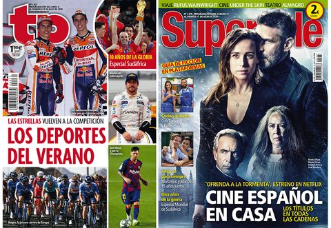 portadas de supertele y tp deportes del verano y cine español en casa