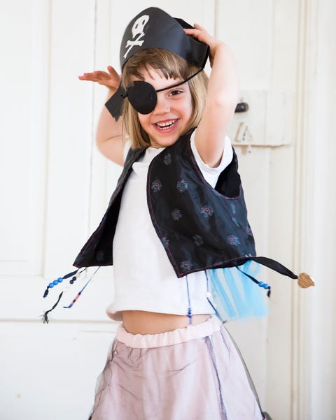 Portrait of excited little girl dressed up as a pirate portrait of excited little girl dressed up as a pirate
