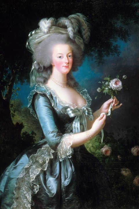 portrait of marie antoinette with the rose oil on canvas versailles dated 1783 and painted by vigee le brun