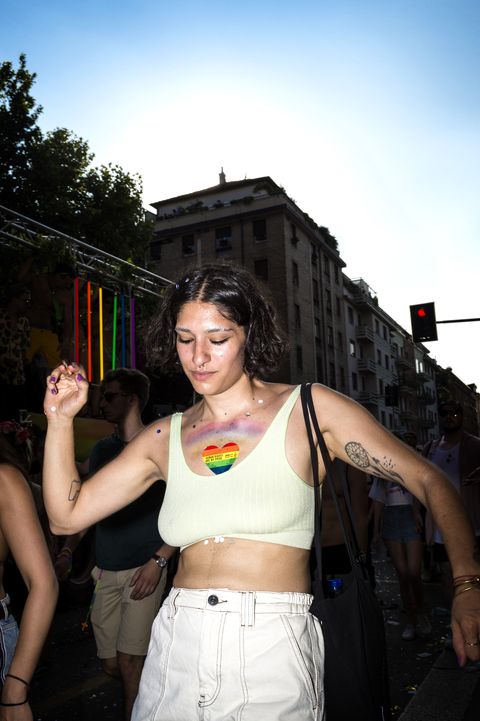 protester at milan pride 2019