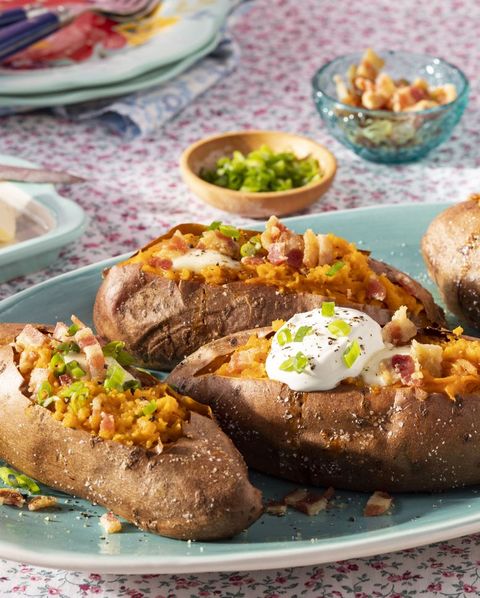 baked sweet potato with sour cream