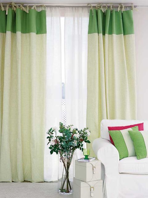 Curtain, Window treatment, Green, Interior design, Window covering, Textile, Room, Window, Interior design, Shade, 