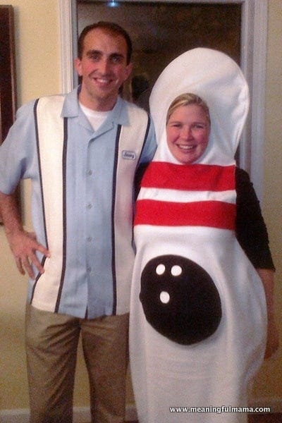 pregnant halloween costumes bowling pin