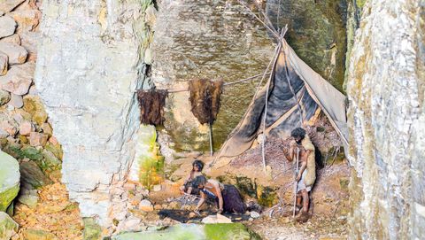 prehistorische man in grot