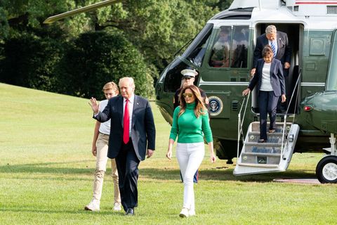 president donald trump, first lady melania trump, and barron