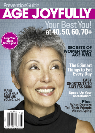 age joyfully covers the smiling woman