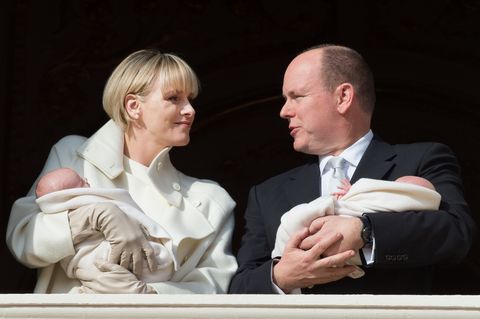 official presentation of the monaco twins princess gabriella of monaco and prince jacques of monaco at the palace balcony