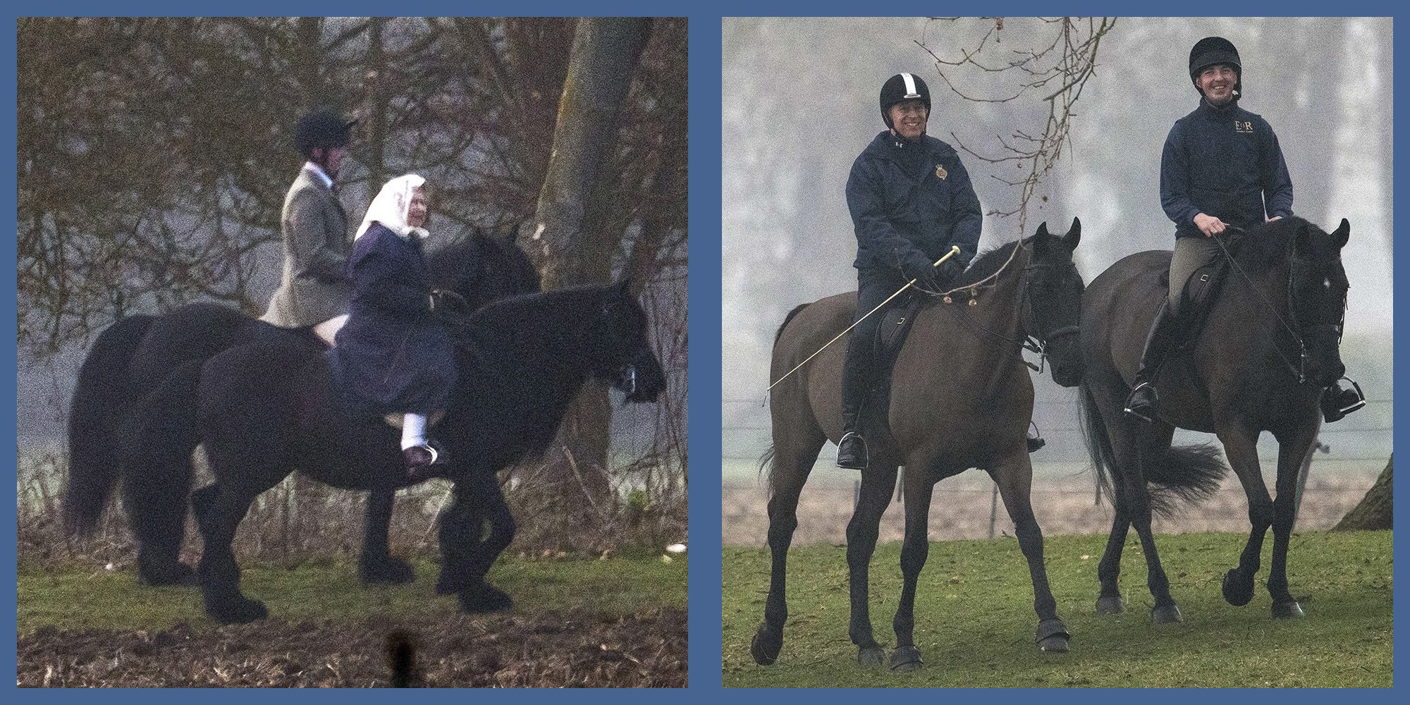 Image result for the queen and prince andrew riding in windsor