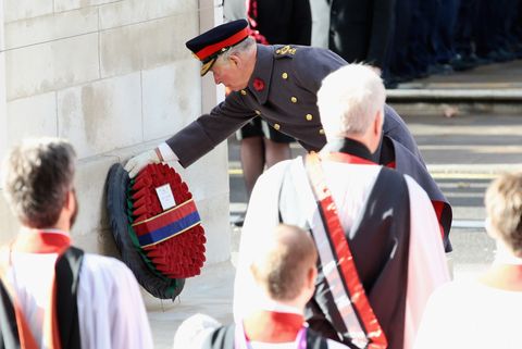 Wreaths Are Laid At The Cenotaph On Remembrance Sunday