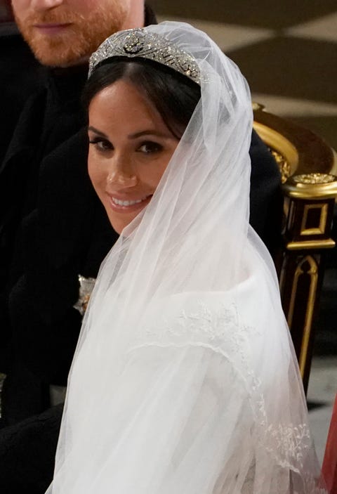 El 'algo azul' de Meghan Markle estaba escondido en su vestido de novia El 'algo azul' de Meghan Markle estaba escondido en su vestido de novia