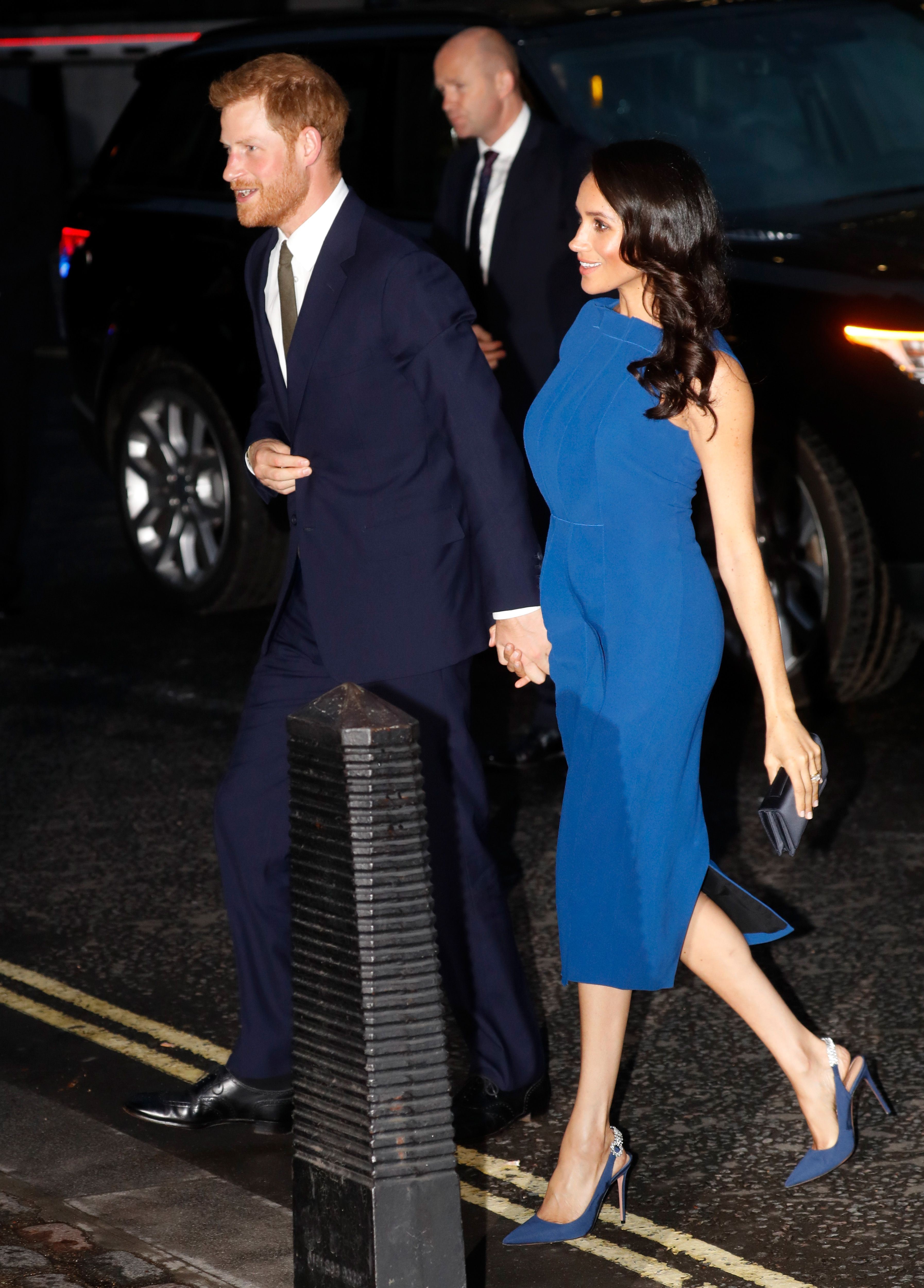 meghan markle dark blue dress