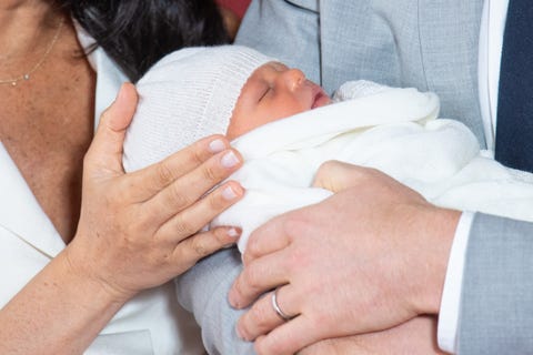 The Duke & Duchess Of Sussex Pose With Their Newborn Son