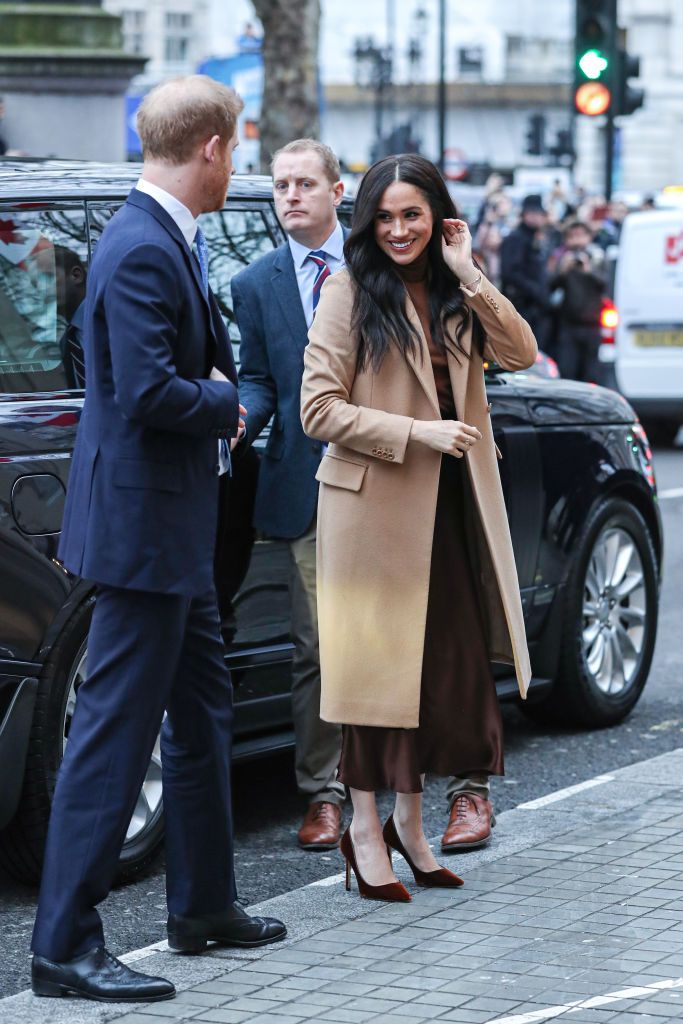 meghan markle cream coat