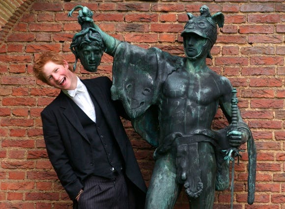 Prince Harry With Statue