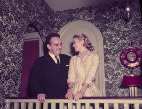 Prince Rainer III of Monaco, 32, and Grace Kelly, 26, after