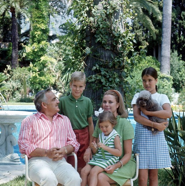 the royal family in a garden