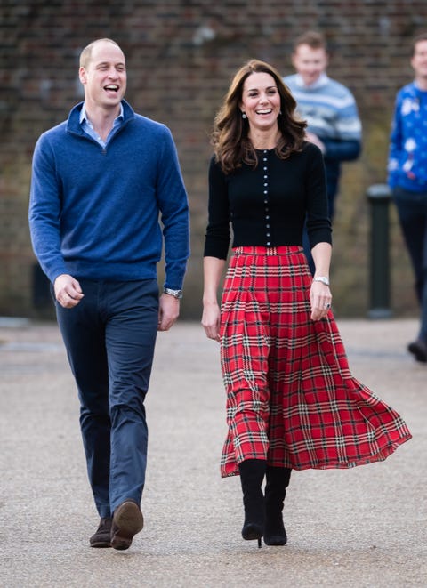 Kate Middleton Wears An Emilia Wickstead Plaid Skirt At The Raf Christmas Party