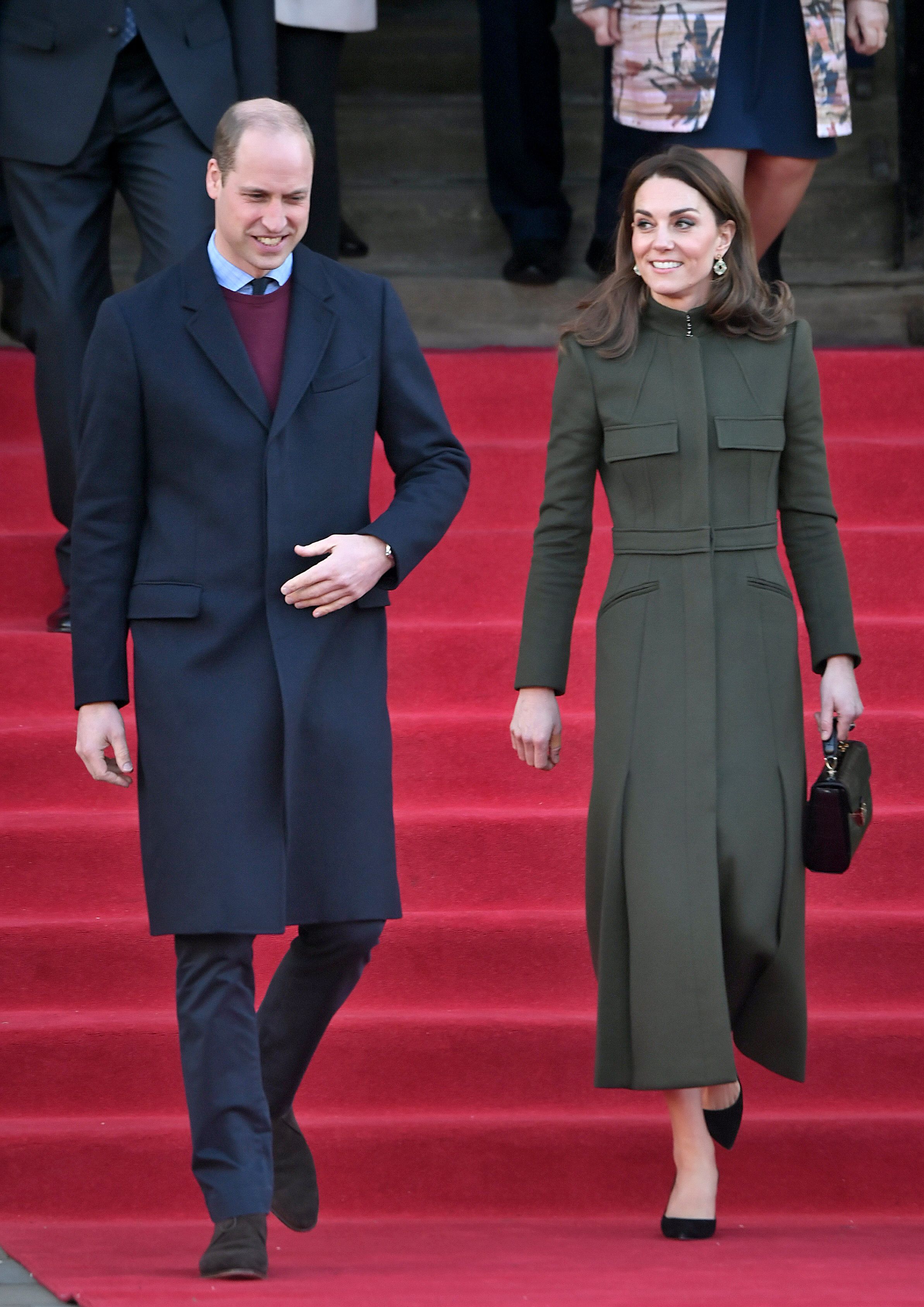 red dress camel coat