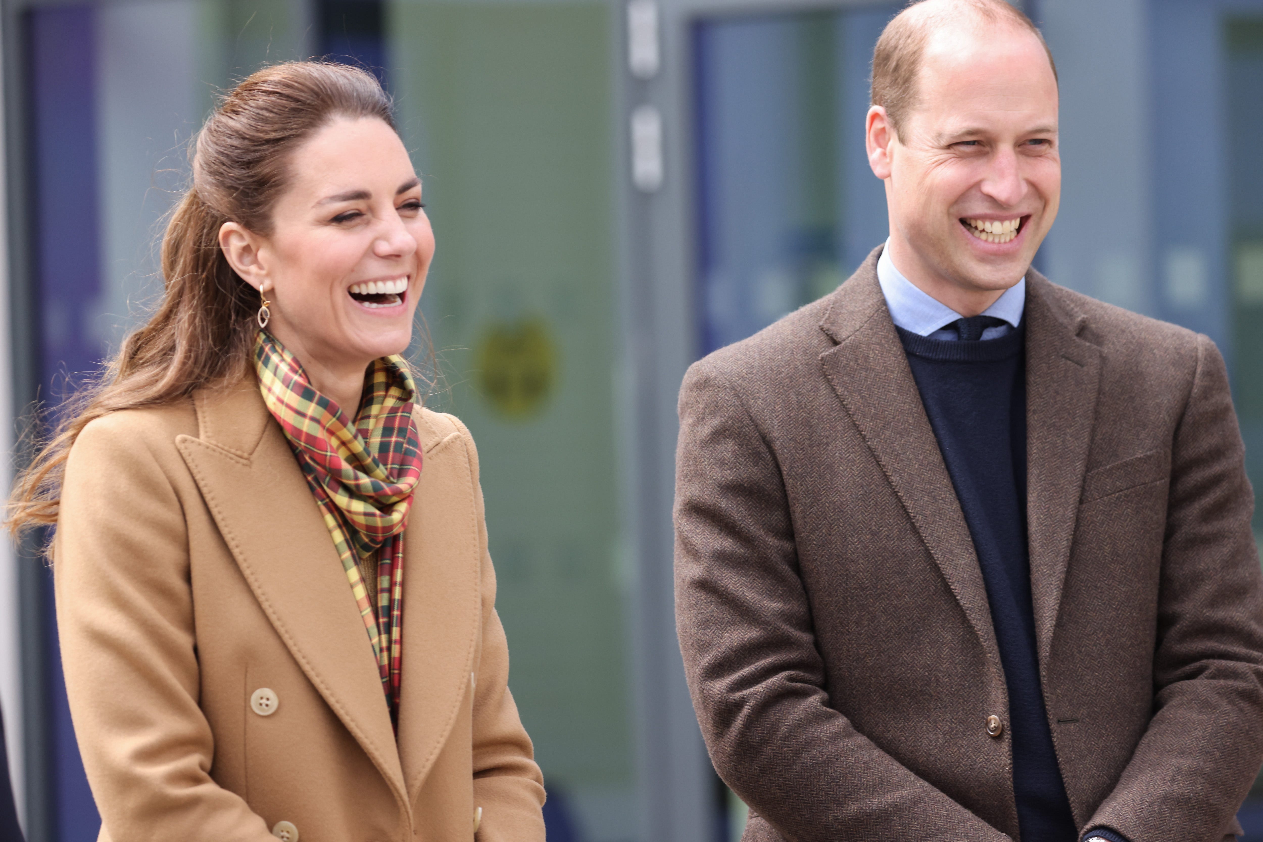 Kate Middleton Went Out in a Chic Camel Coat, Trousers, and Red Tartan Scarf