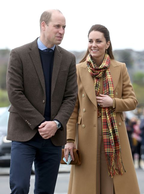 Kate Middleton Wears Wide Leg Trousers and Matching Overcoat