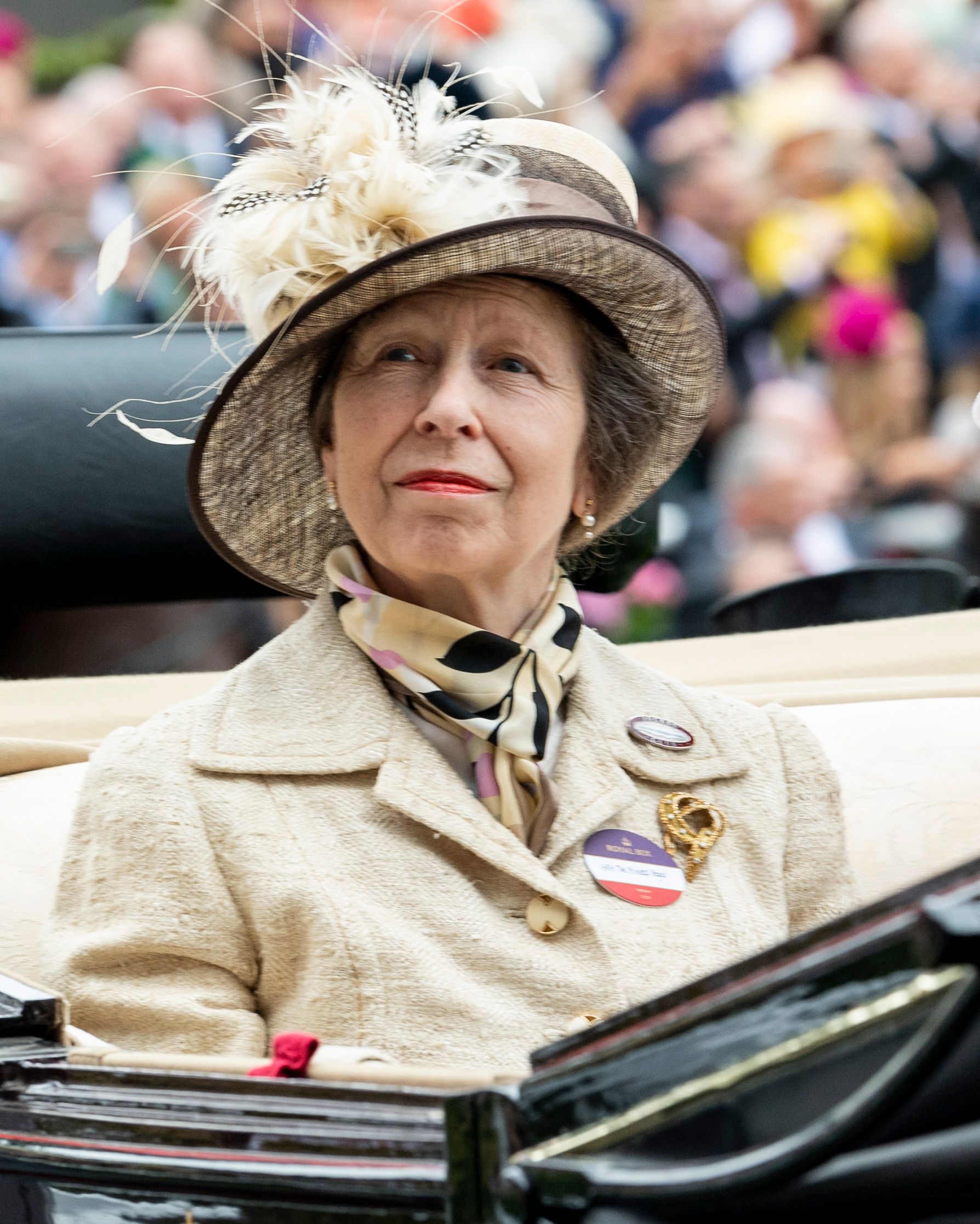 Princess Anne Recycles Hat Coat From 2007 On Day 1 Of Royal Ascot