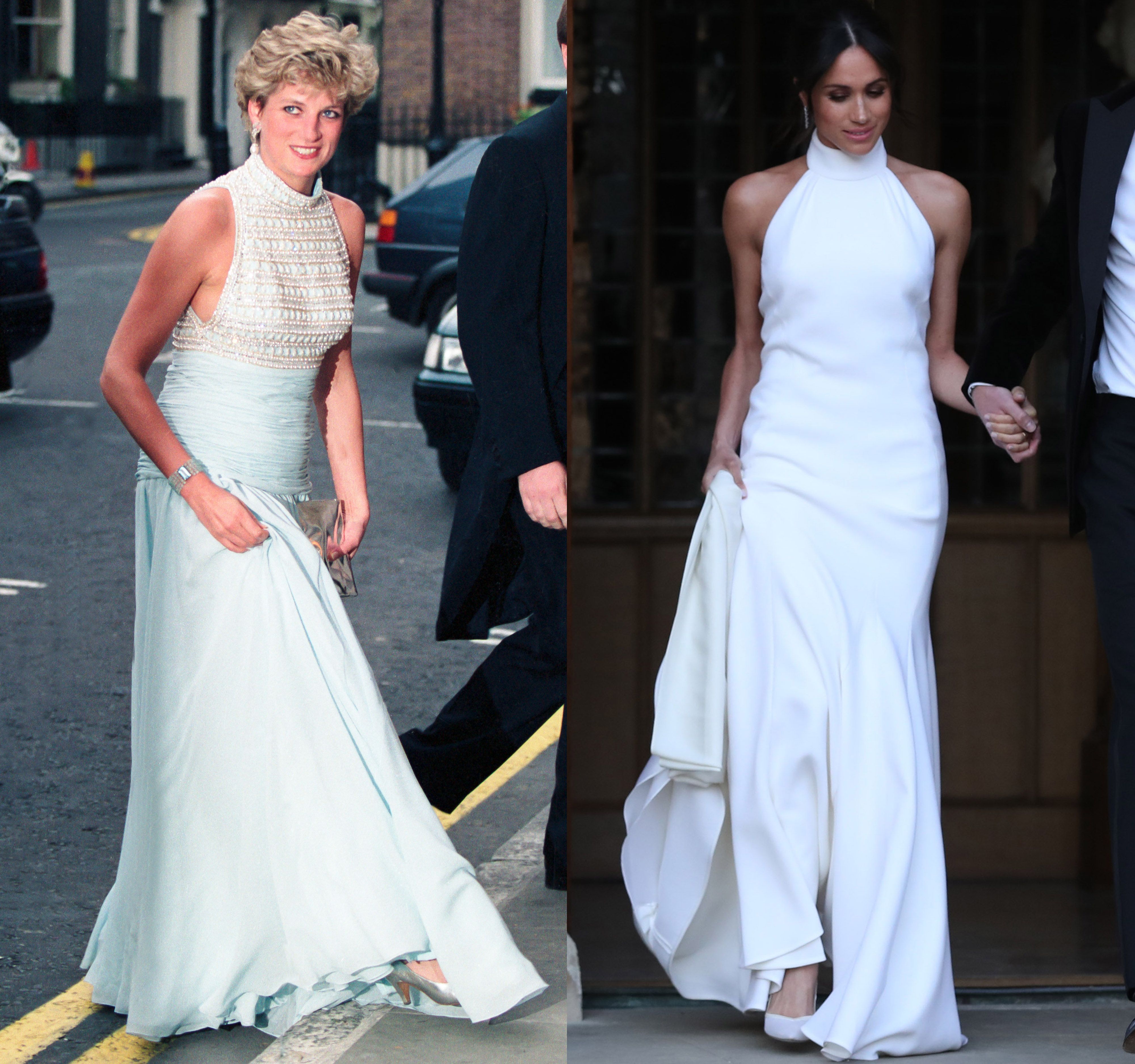 meghan markle high neck wedding dress