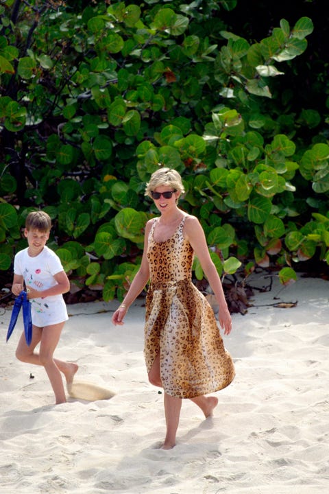 Princess Diana and Prince William on Necker Island