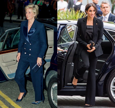 Princess Diana and Meghan Markle dressing alike