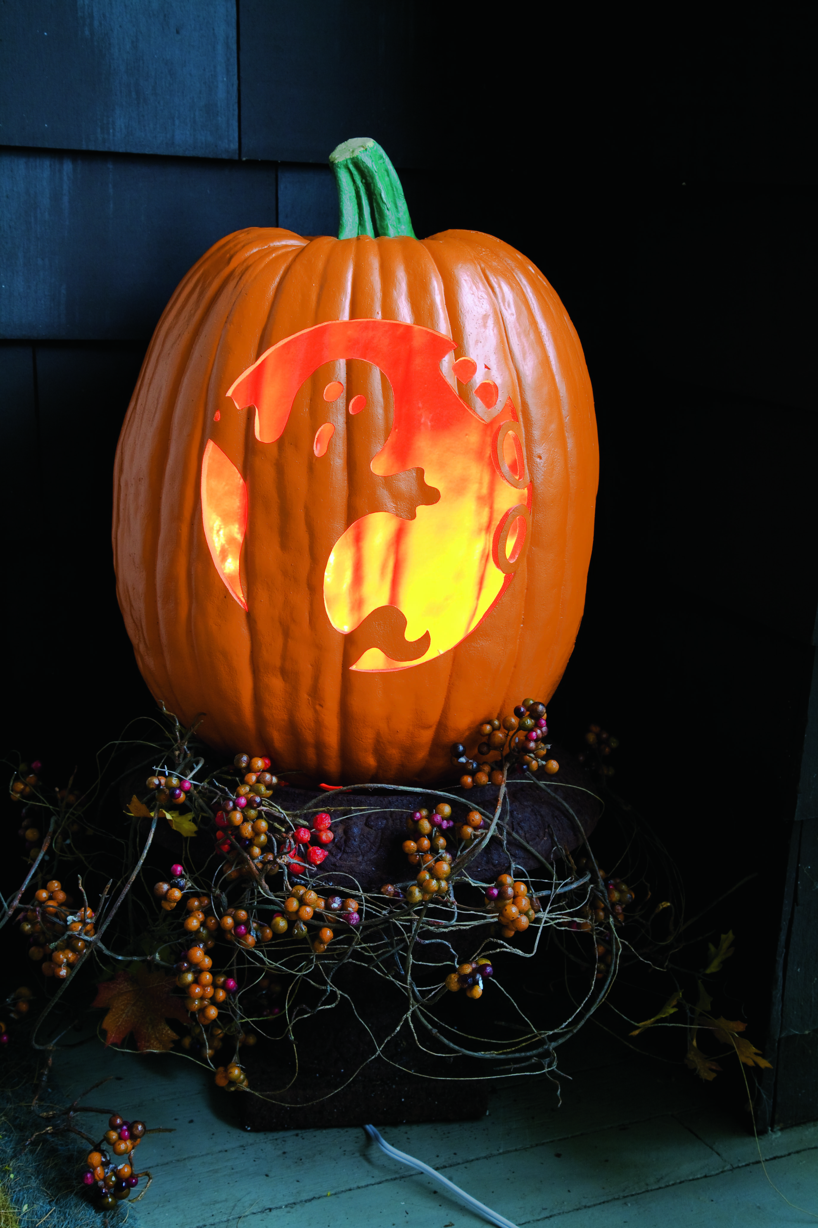 5 in 1 Pumpkin/Jack O Lantern 12 X 12 STENCIL Fall/Halloween/Leaves/Happy/Spooky 