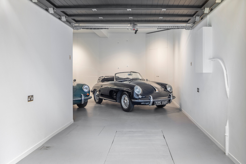 garage with classic cars