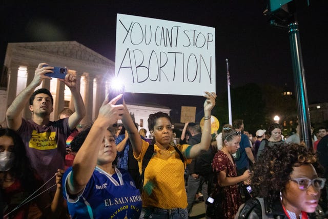 protestors gather outside the supreme court to advocate for abortion rights