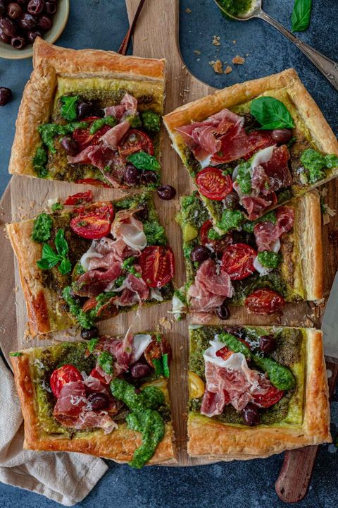 best persimmon recipes prosciutto and persimmon puff pastry tart