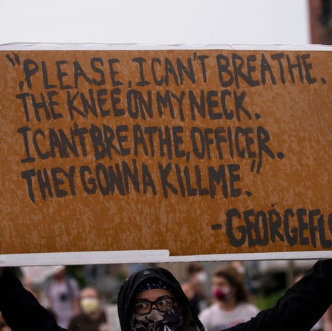 'i can't breathe' protest held after man dies in police custody in minneapolis