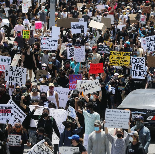black lives matter holds protest in los angeles after death of george floyd