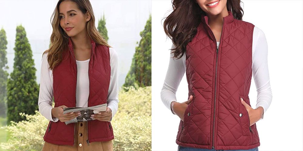 red puffer vest womens