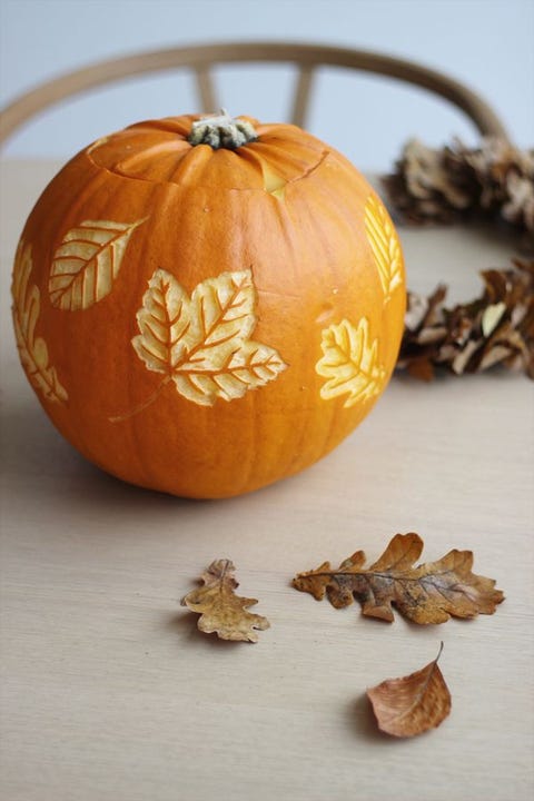 leaves pumpkin carving ideas