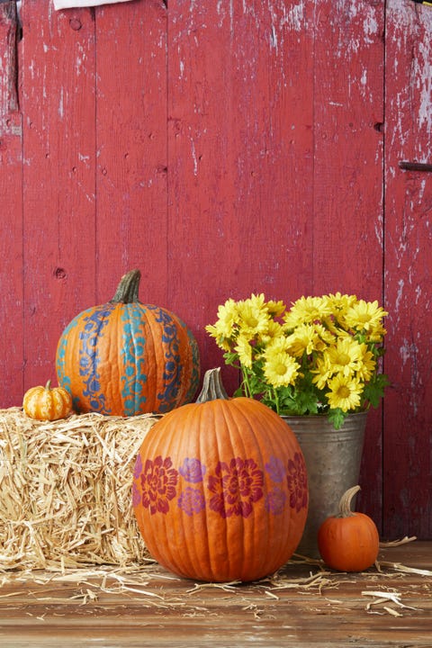 pumpkin decorating ideas floral bands