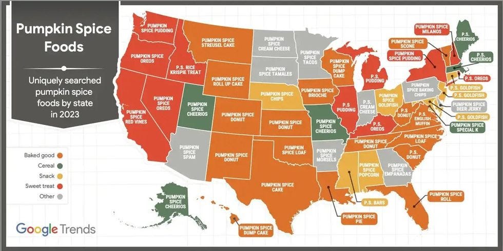 The Most Popular Pumpkin Spice Food In Each State Has Us Spiraling