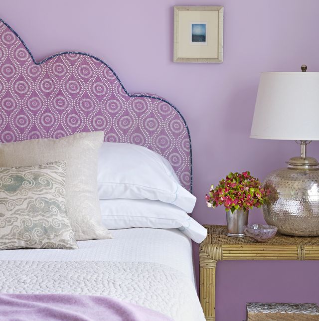 Ideas For Purple Bedroom Decor, Curtain Color For Purple Wall