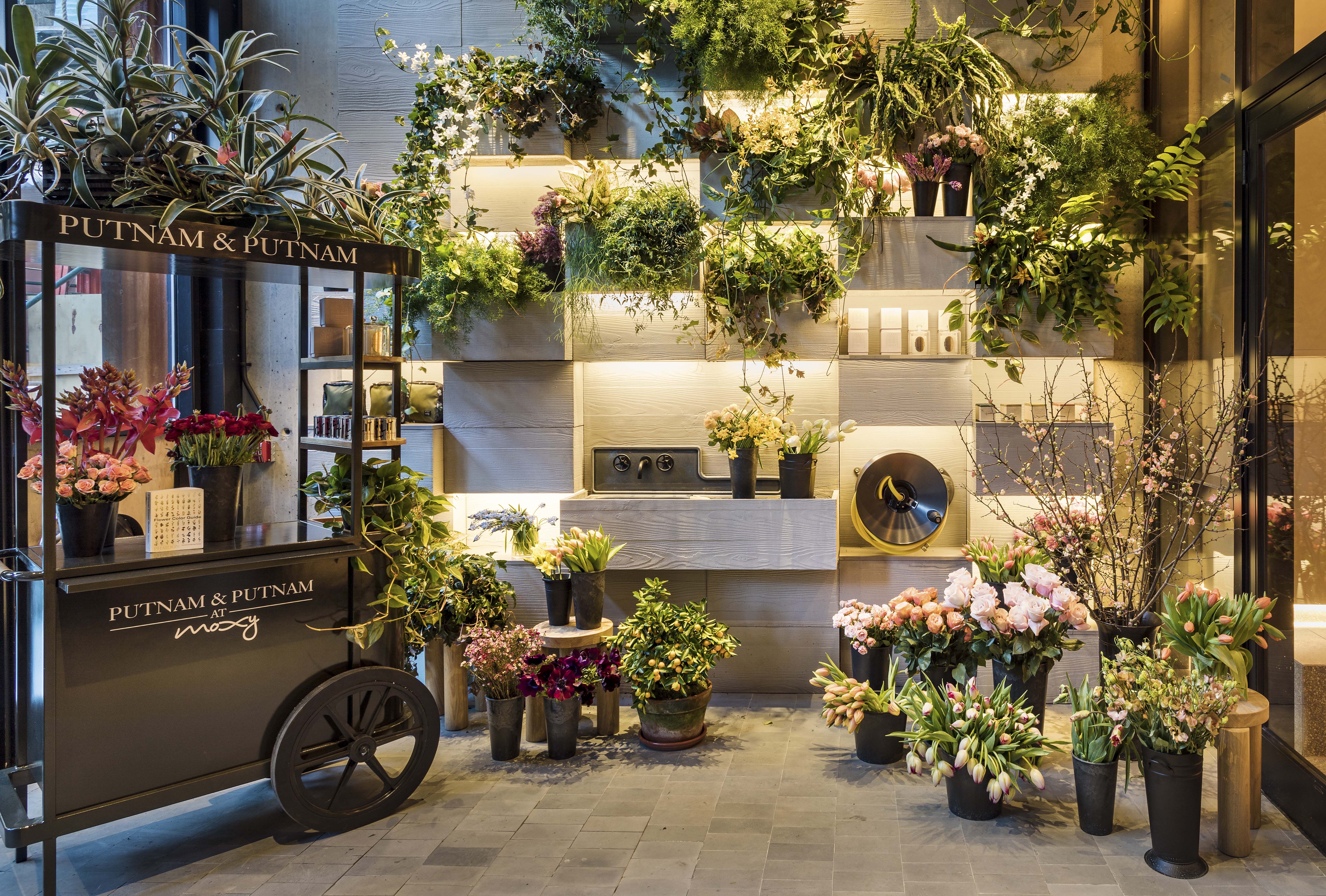Кафе и цветочный магазин концепт