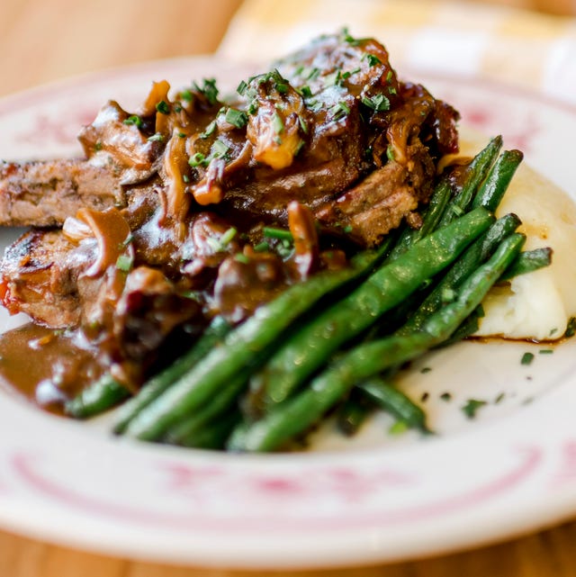 bacon wrapped meatloaf with mushroom gravy