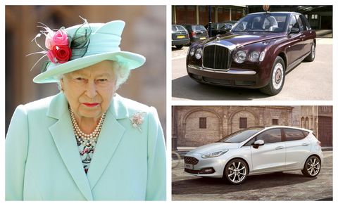 королева елизавета ii и bentley state лимузин и форд фиеста