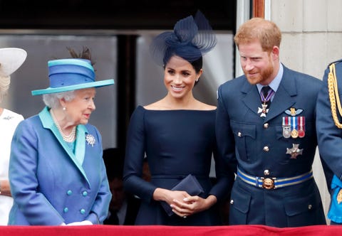 Members Of The Royal Family Attend Events To Mark The Centenary Of The RAF エリザベス女王 ヘンリー王子 メーガン妃