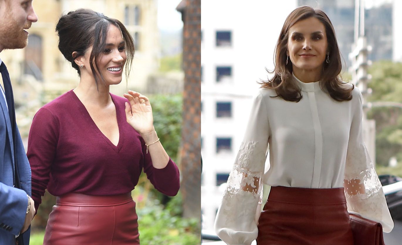 burgundy leather skirt queen